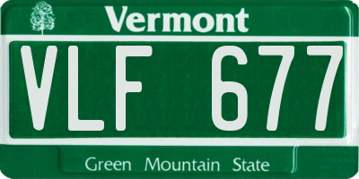 VT license plate VLF677