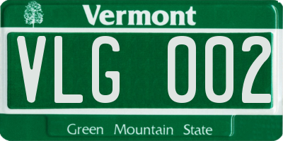 VT license plate VLG002