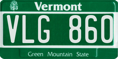 VT license plate VLG860