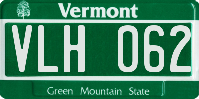 VT license plate VLH062