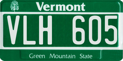 VT license plate VLH605