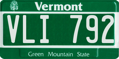 VT license plate VLI792