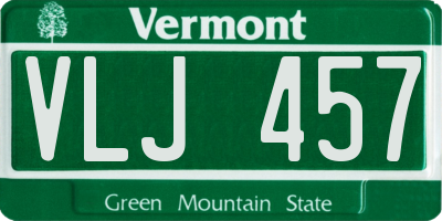 VT license plate VLJ457