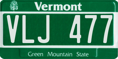 VT license plate VLJ477