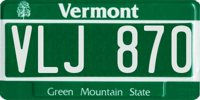 VT license plate VLJ870