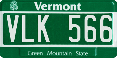 VT license plate VLK566