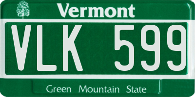 VT license plate VLK599