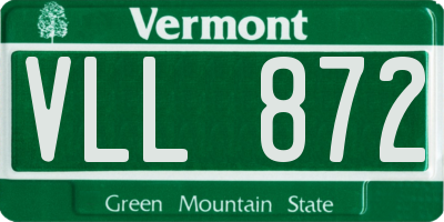 VT license plate VLL872