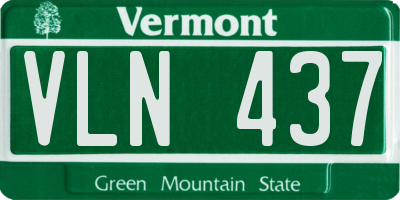 VT license plate VLN437