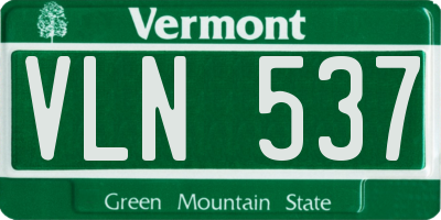 VT license plate VLN537