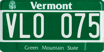 VT license plate VLO075