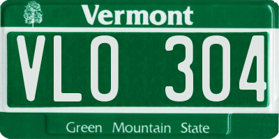 VT license plate VLO304