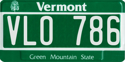VT license plate VLO786