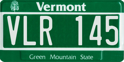 VT license plate VLR145