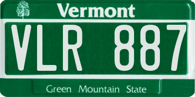 VT license plate VLR887