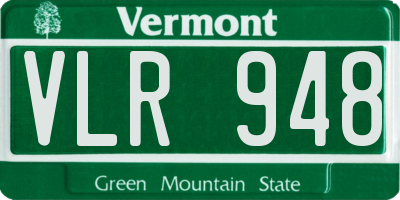 VT license plate VLR948