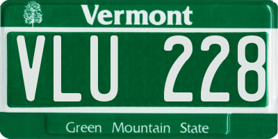 VT license plate VLU228