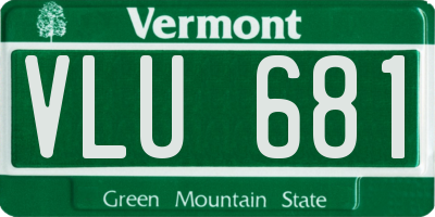 VT license plate VLU681