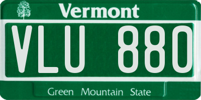 VT license plate VLU880