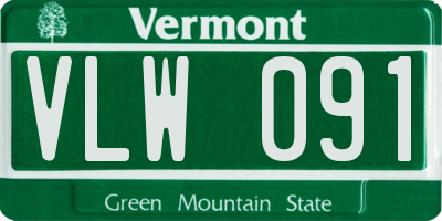 VT license plate VLW091