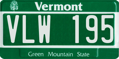 VT license plate VLW195