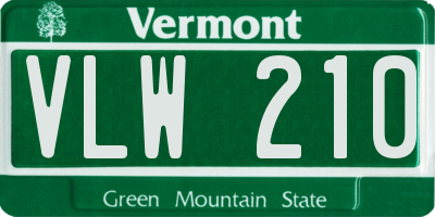 VT license plate VLW210