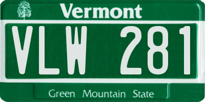 VT license plate VLW281