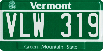 VT license plate VLW319