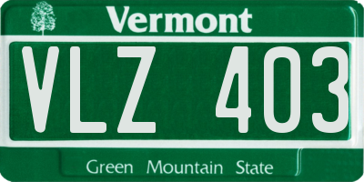 VT license plate VLZ403