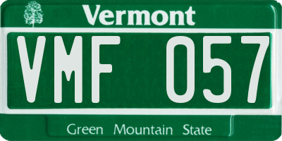 VT license plate VMF057