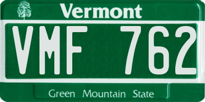 VT license plate VMF762