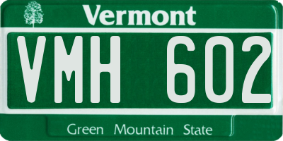 VT license plate VMH602