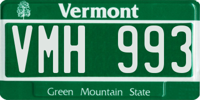 VT license plate VMH993