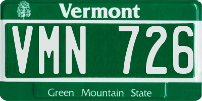 VT license plate VMN726