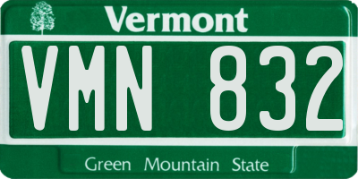 VT license plate VMN832