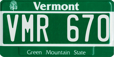 VT license plate VMR670
