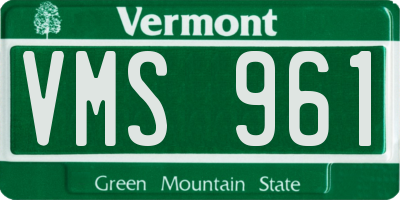 VT license plate VMS961