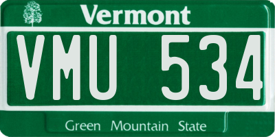 VT license plate VMU534