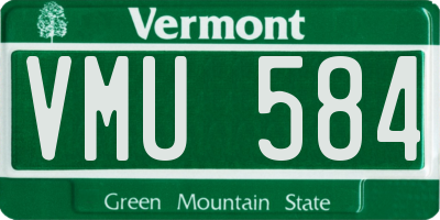 VT license plate VMU584