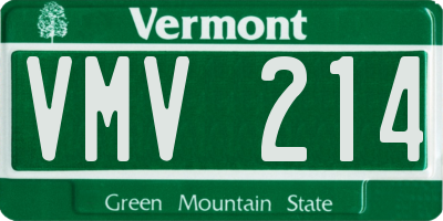 VT license plate VMV214