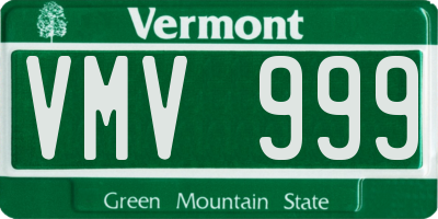VT license plate VMV999