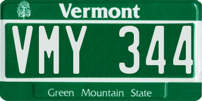 VT license plate VMY344