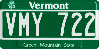 VT license plate VMY722