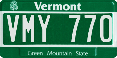 VT license plate VMY770