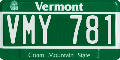 VT license plate VMY781