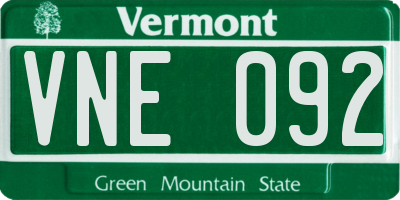 VT license plate VNE092