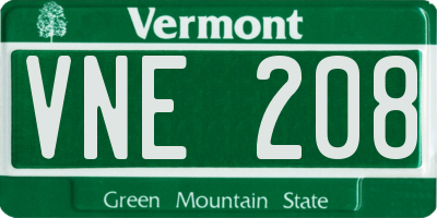 VT license plate VNE208