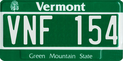 VT license plate VNF154