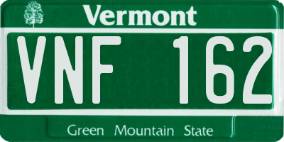 VT license plate VNF162