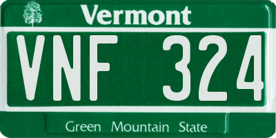 VT license plate VNF324